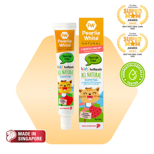 Pearlie white toothpaste, natural enamel safe kids (45g)