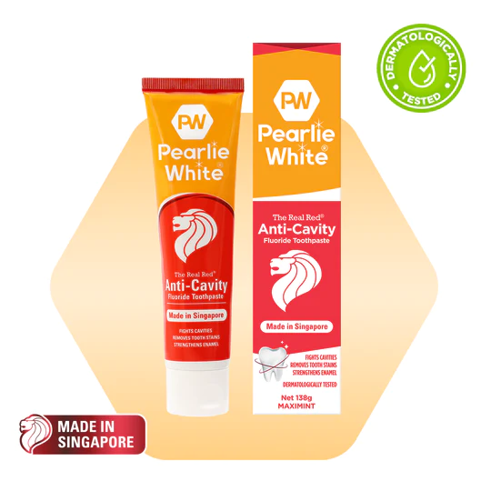 Pearlie white toothpaste - real red anticavity (138g)